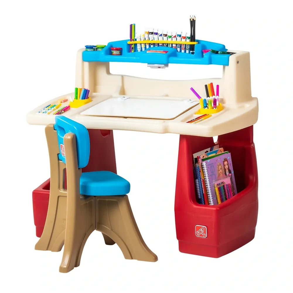 Step2 Deluxe Art Activity Desk for Kids – Creative Drawing and Craft Table, Ages 3+