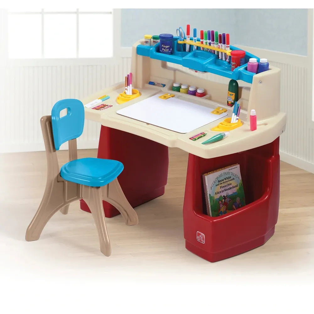 Step2 Deluxe Art Activity Desk for Kids – Creative Drawing and Craft Table, Ages 3+